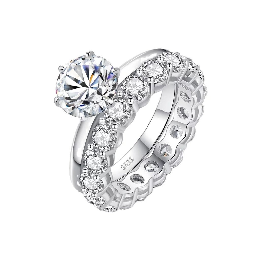 Certified 2ct. t.w. Diamond Wedding Ring Set - Picture 1 of 17